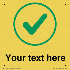 Custom plain background, green tick in circle sign